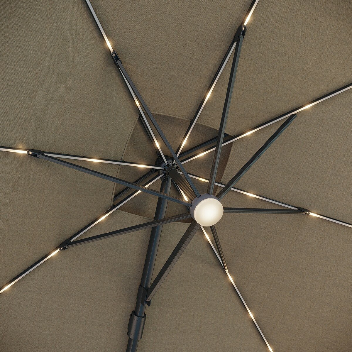 ATLeisure 10 呎戶外方形遮陽傘 附傘座 棕色