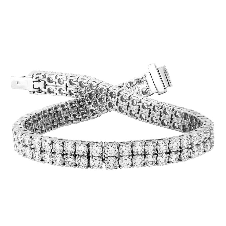 12克拉14K白K金圓形鑽石手環 VS2/I