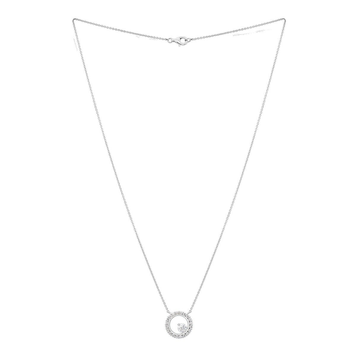 0.45克拉 18K白K金 圓形鑽石項鍊 VS2/I 0.45克拉 18K白K金 圓形鑽石項鍊 VS2/I