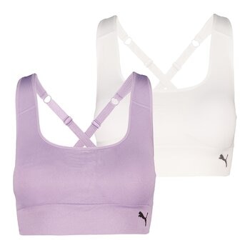 Puma 女運動內衣 X 2件組 XL 紫 & 白