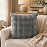 House & Home 絨毛方形抱枕 50公分 X 50公分 灰