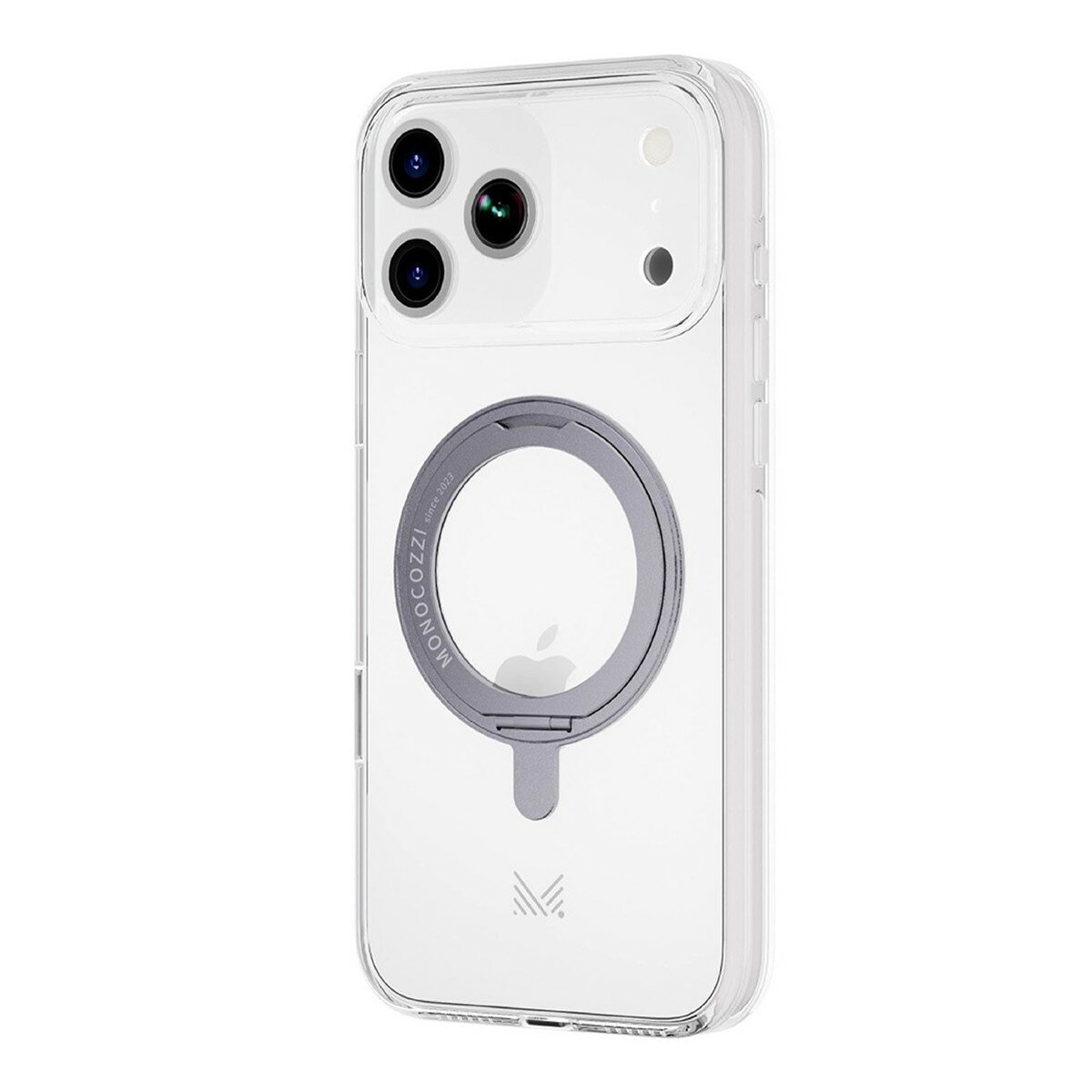 MONOCOZZI ESSENTIALS 磁吸360旋轉支架不發黃透明防摔保護殼(相機按鍵)+2.5D滿版高透耐保護貼組合 iPhone 17 Pro Max