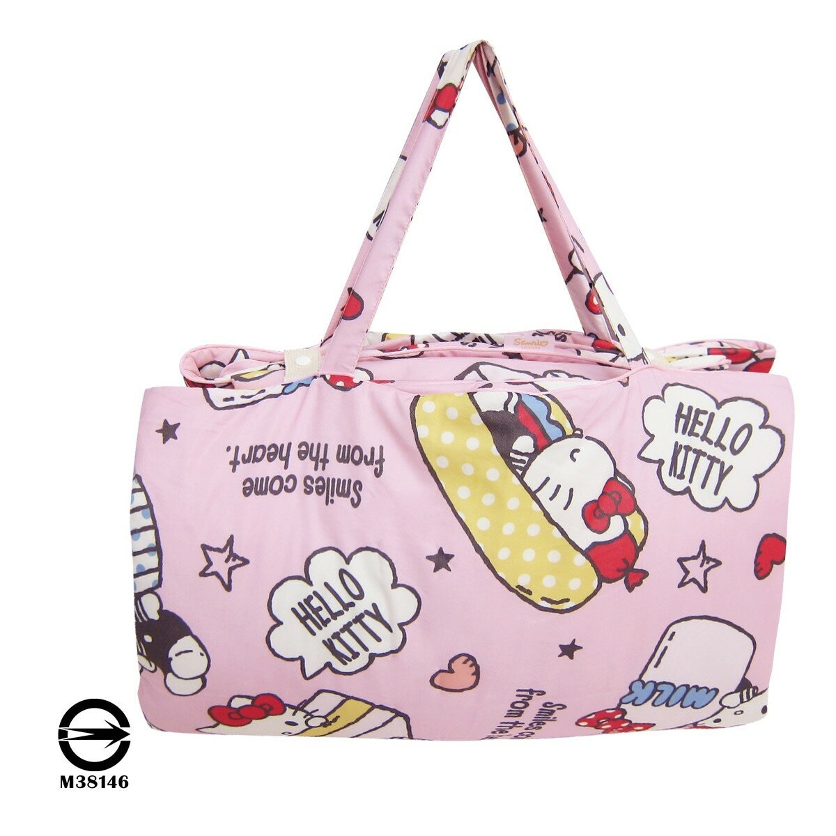 收納型卡通兒童睡袋 3件組 Hello Kitty 天天早餐日