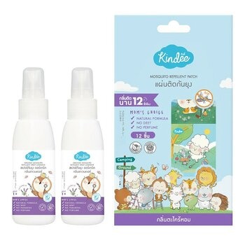 Kindee金蝶 薰衣草植物精油驅蚊噴霧 80毫升 X 2入 + 防蚊貼紙 12枚 X 1入