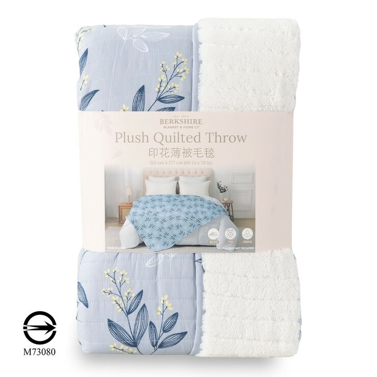 Berkshire 印花薄被毛毯 152公分 X 177公分 葉子