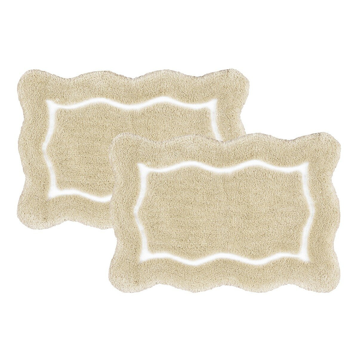 Riviera Home 花邊柔軟浴室地墊 2入 40公分 X 60公分 米 Riviera Home 花邊柔軟浴室地墊 2入 40公分 X 60公分 米