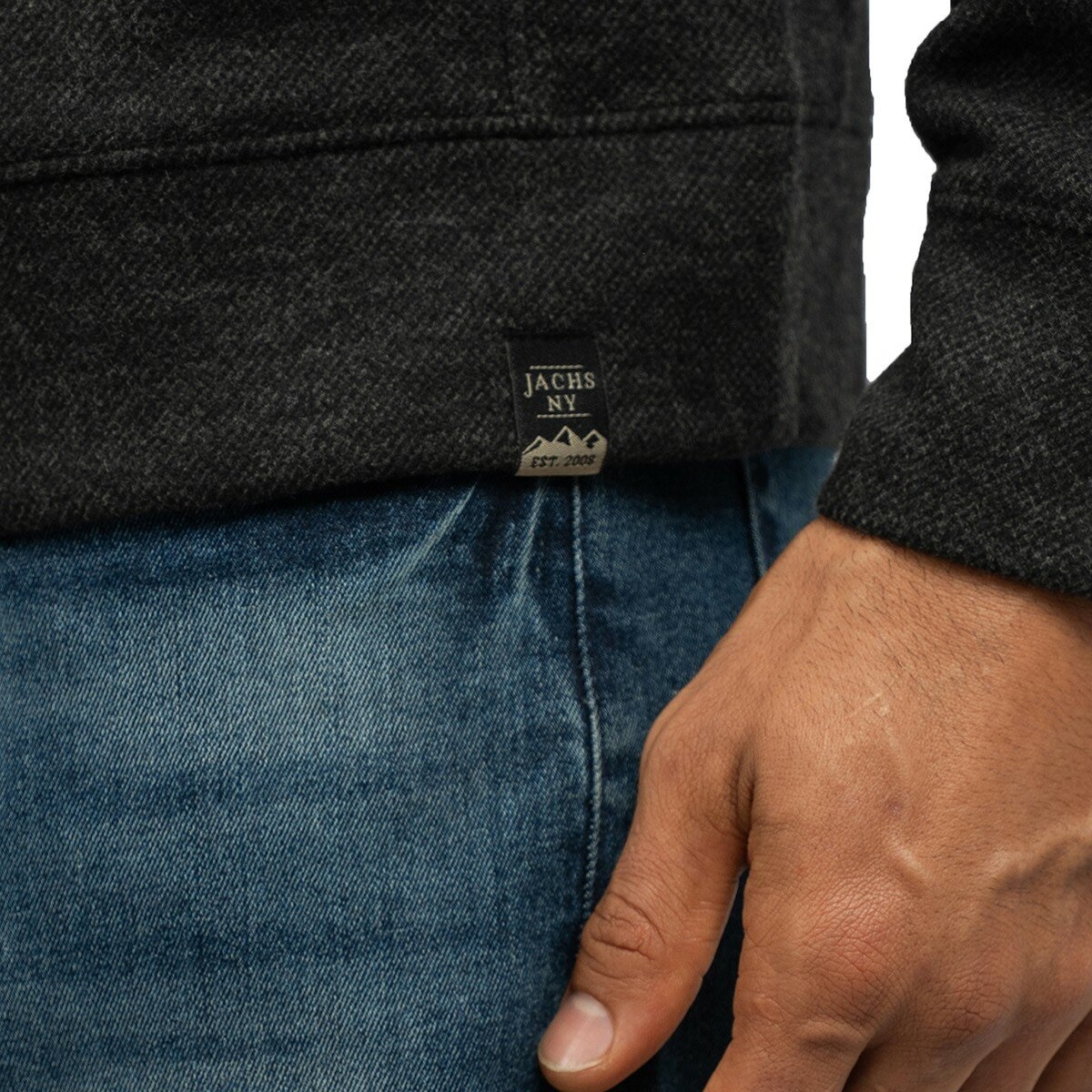 Jachs 男羊毛混紡連帽上衣 深灰