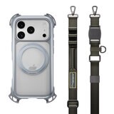 MAGEASY Odyssey Ultra M 終極防摔磁吸支架掛繩手機殼 iPhone 17 Pro(迷霧/岩石灰) + 鏡頭保護貼Lenz 鈦合金(迷霧鈦) + Vetro 9H 鋼化玻璃保護膜