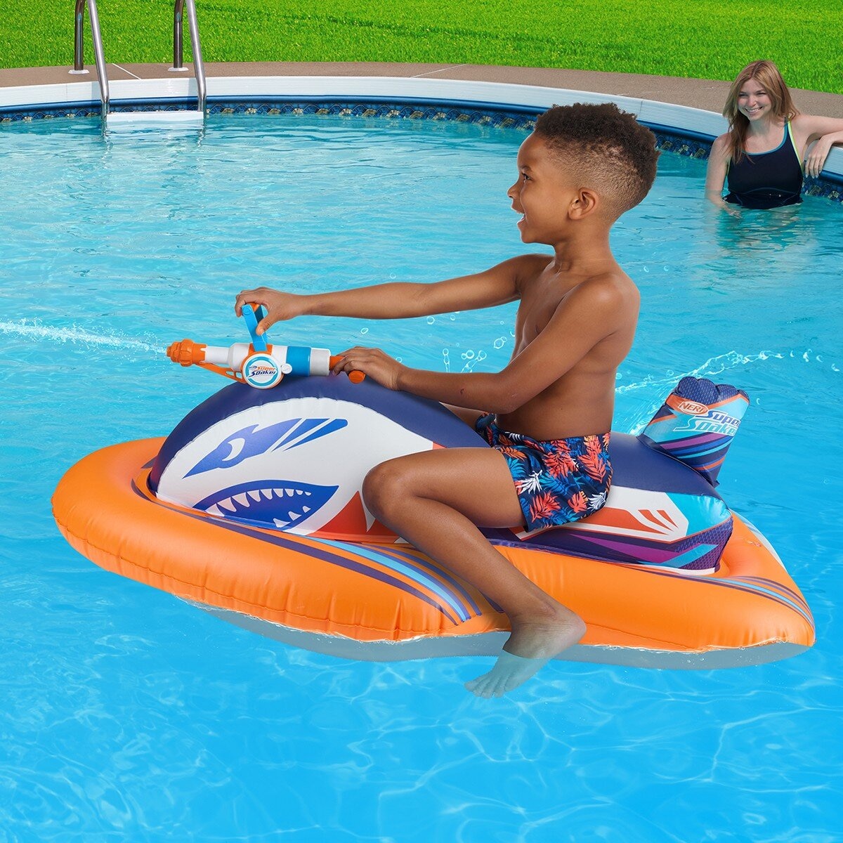 Nerf Super Soaker 暴風部隊造型水上漂浮氣墊