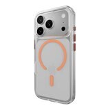 MAGEASY Bright M 不發黃軍規磁吸透明殼 iPhone 17 Pro(珊瑚磁圈) + 鏡頭保護貼Lenz(炫彩) + Vetro 9H 鋼化玻璃保護膜