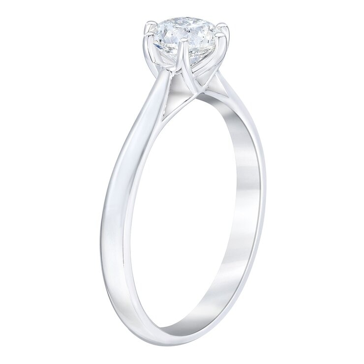 0.80 克拉 18K白K金 圓形鑽石戒指 VS2/I