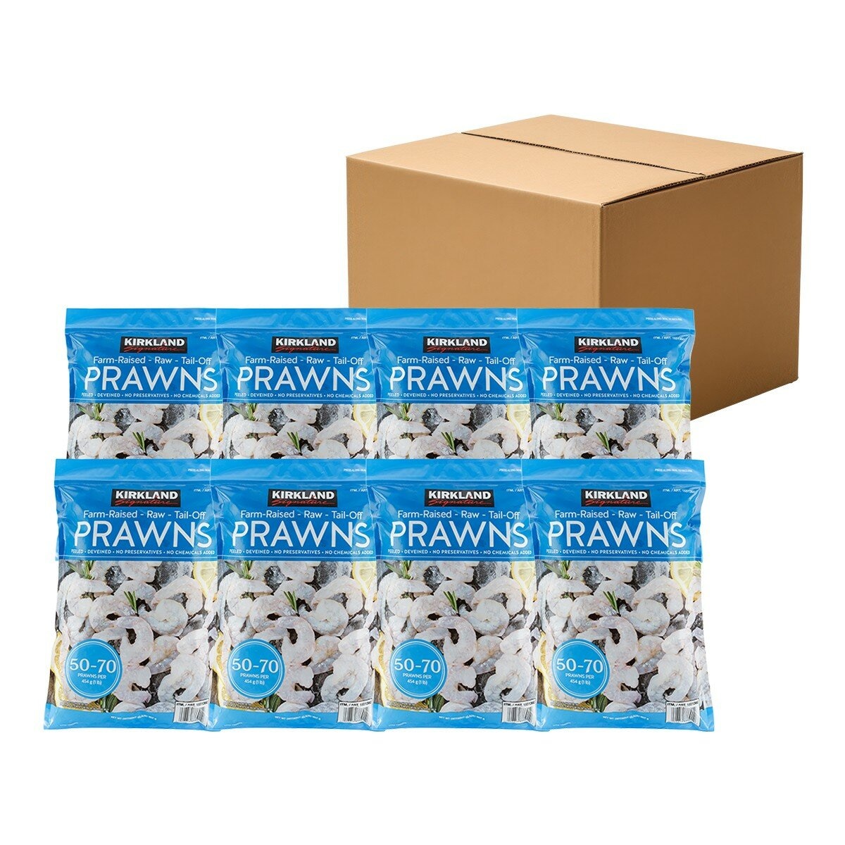 科克蘭 冷凍養殖去尾大生蝦仁 2磅 / 907公克 X 8包, 每磅50-70隻 科克蘭 冷凍養殖去尾大生蝦仁 2磅 / 907公克 X 8包, 每磅50-70隻