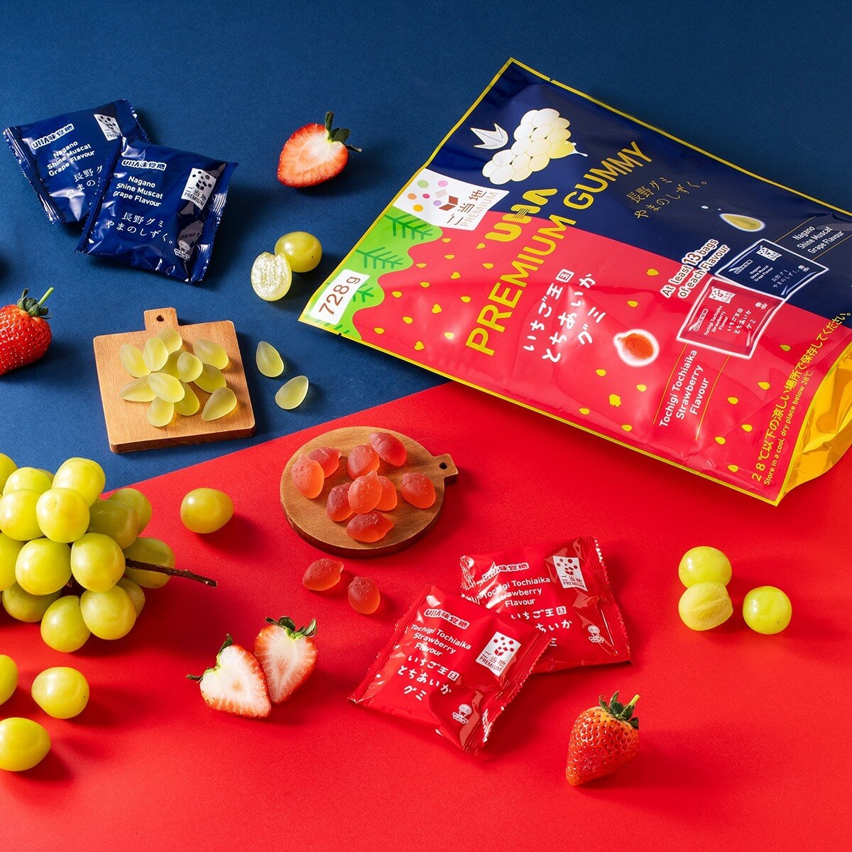 UHA 味覺糖 日本草莓 & 麝香葡萄 728公克