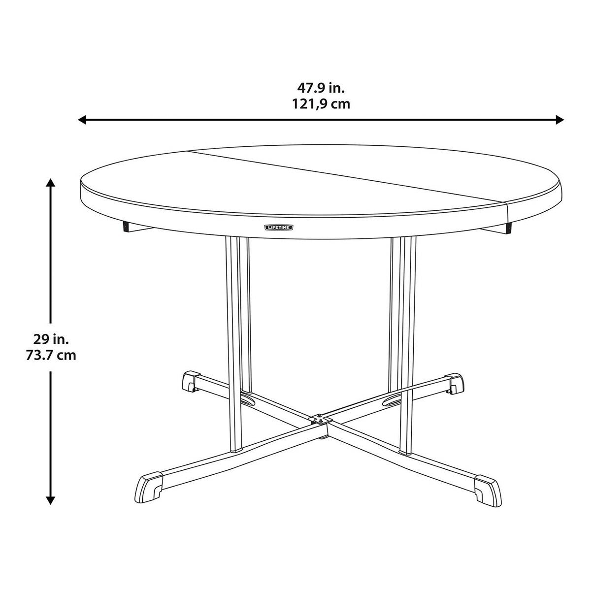 Lifetime 48吋 摺疊圓桌 7入