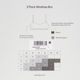 Calvin Klein 女無鋼圈內衣兩入組 黑+灰