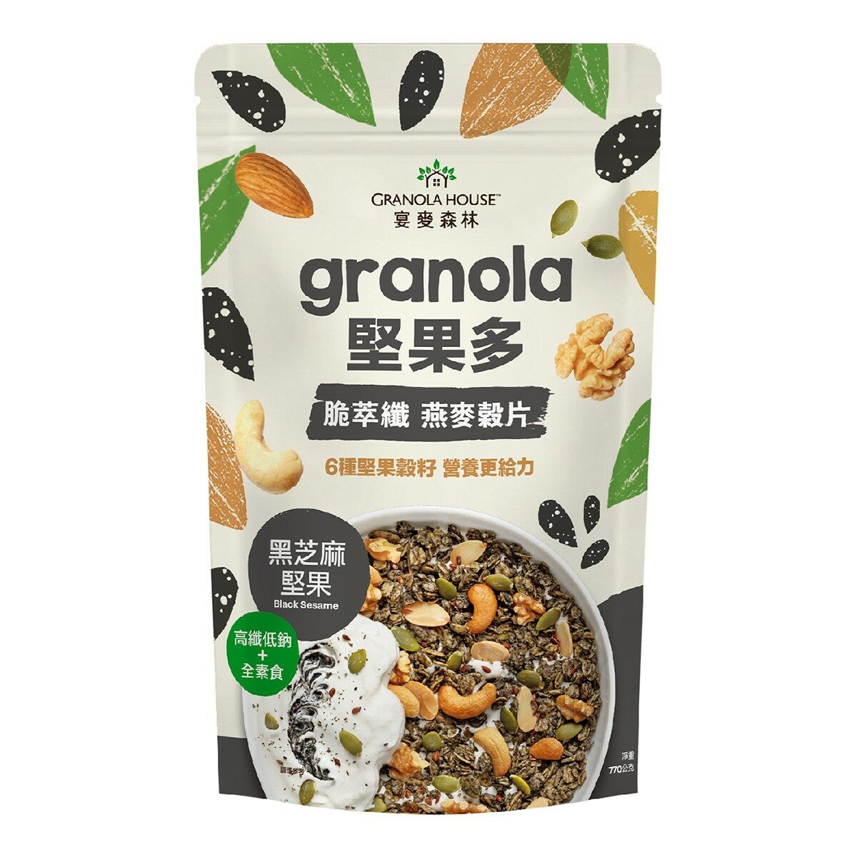 宴麥森林 黑芝麻堅果多燕麥穀片 770公克 宴麥森林 黑芝麻堅果多燕麥穀片 770公克