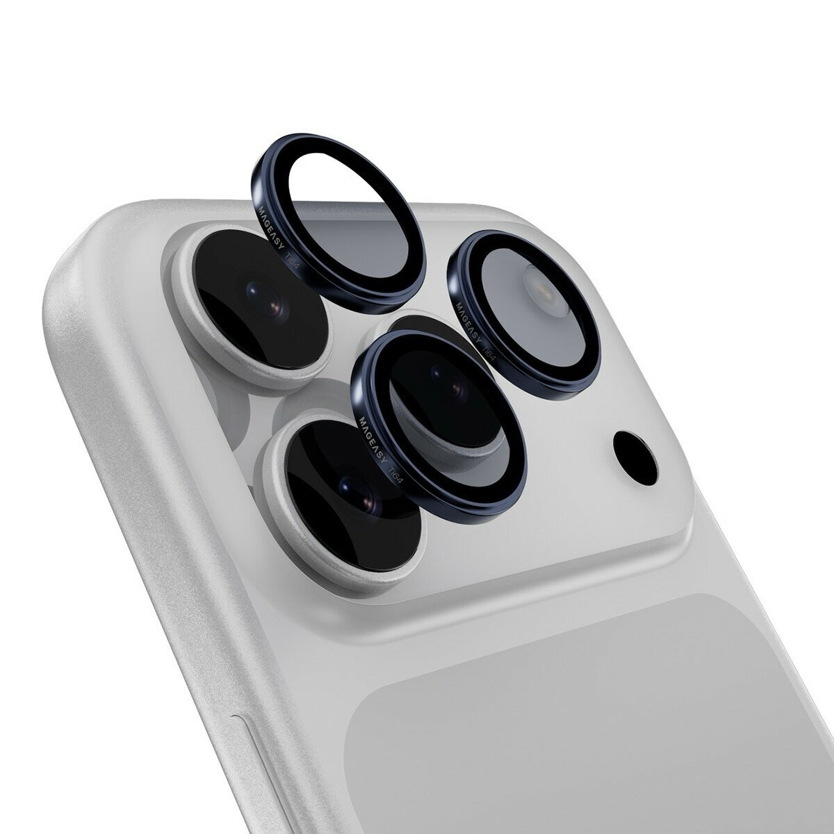 MAGEASY Bright M 不發黃軍規磁吸透明殼 iPhone 17 Pro Max(迷霧磁圈) + 鏡頭保護貼Lenz鈦合金(午夜鈦) + Vetro 9H 鋼化玻璃保護膜