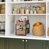 Seville Classics 雙層木製抽屜式置物籃架