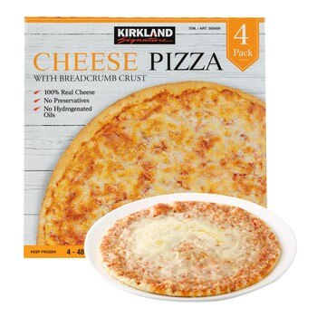 Kirkland Signature 科克蘭 冷凍起司比薩 481公克 X 4入/組 Kirkland Signature 科克蘭 冷凍起司比薩 481公克 X 4入/組