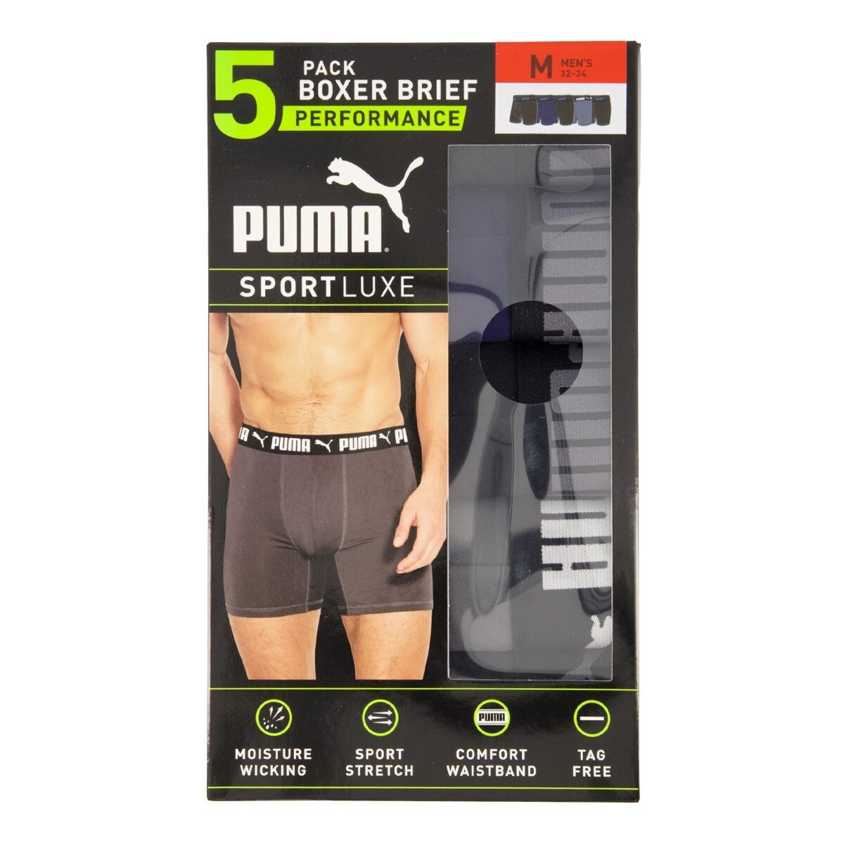 Puma 男平口內褲五入組 M號 黑色組合 Puma 男平口內褲五入組 M號 黑色組合