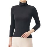 AS 極上 女高領長袖衛生衣 黑色