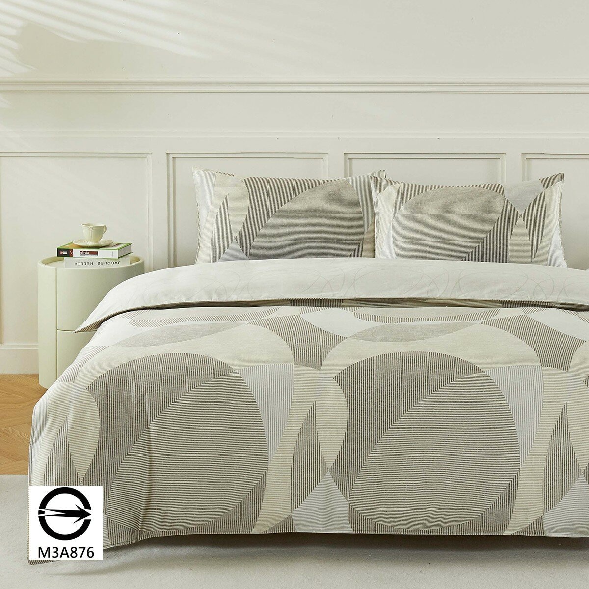 HOYACASA 300織純棉雙人加大床包兩用被套四件組 182公分 X 190公分 共鳴