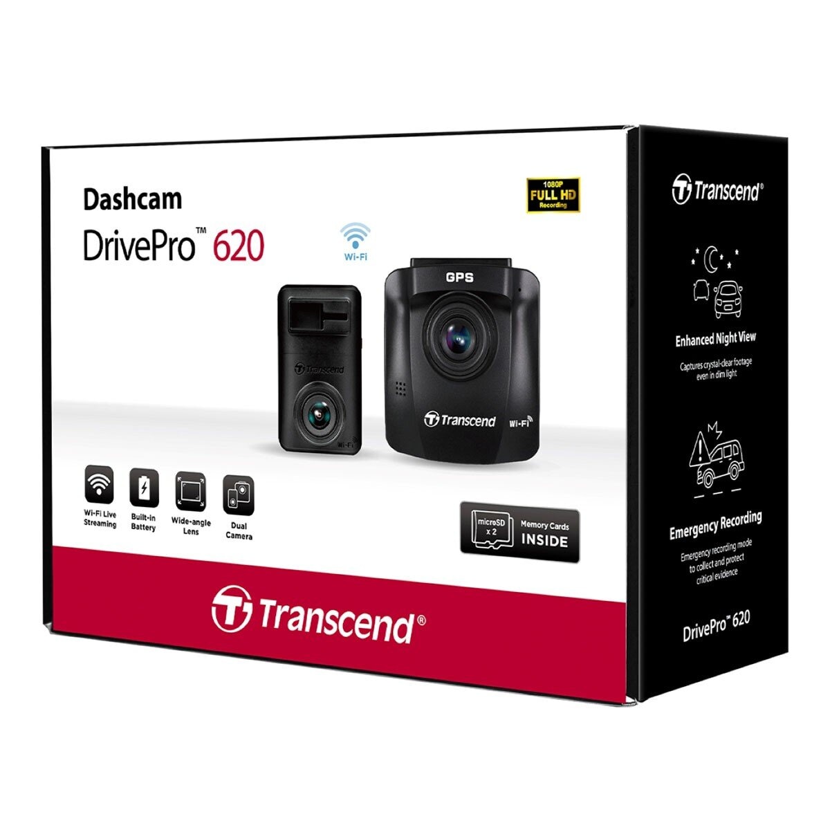 創見 DrivePro 620 行車記錄器附 64G 記憶卡