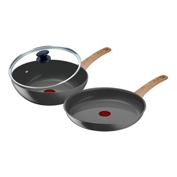 Tefal 法國特福 綠生活系列陶瓷不沾鍋具 含玻璃上蓋 3件組