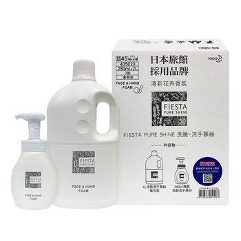 Fiesta Pure Shine 洗臉.洗手慕絲 280 毫升 + 2 公升補充瓶 Fiesta Pure Shine 洗臉.洗手慕絲 280 毫升 + 2 公升補充瓶