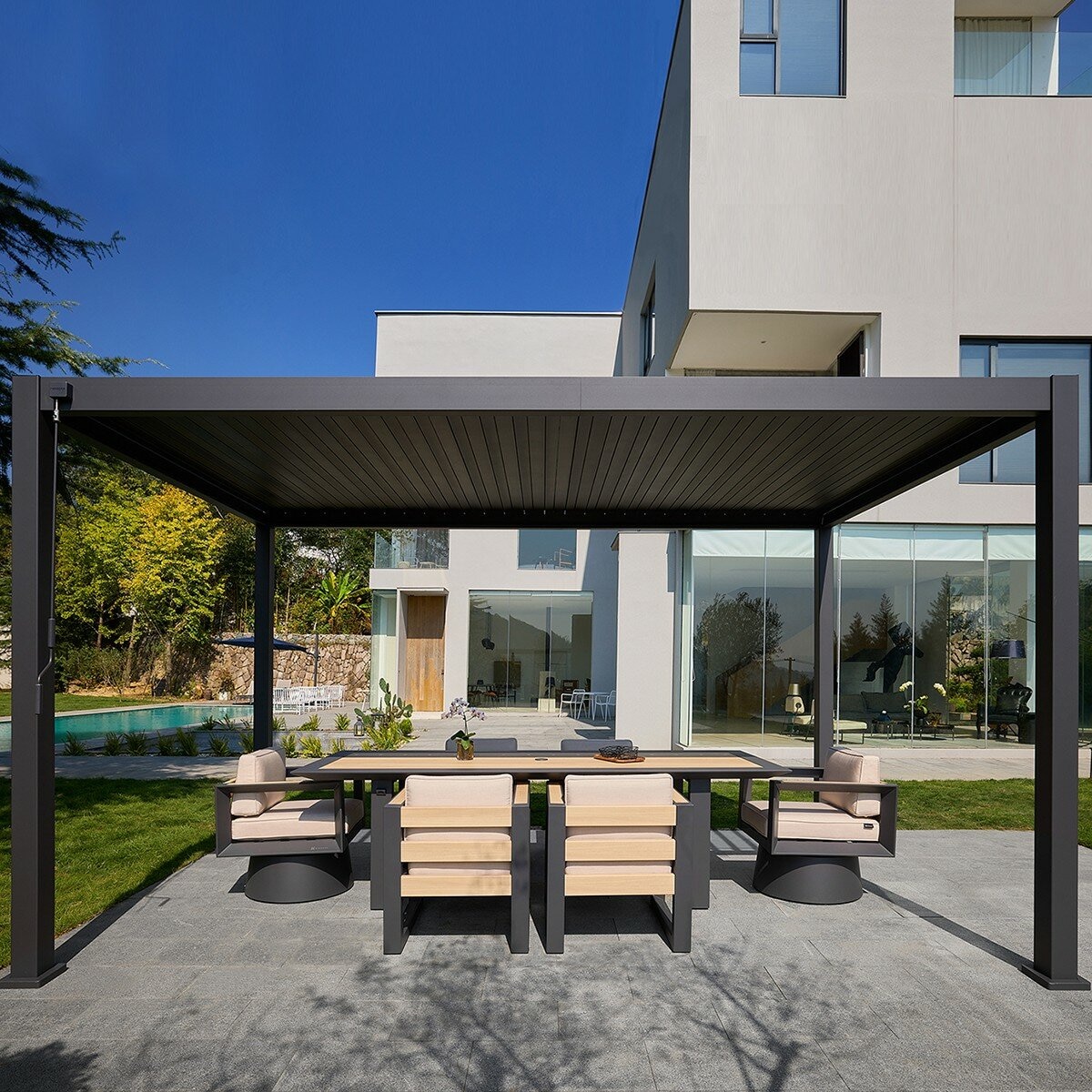 Mirador 111DA 8.8呎 X 14.4呎 戶外遮陽亭 深灰色 Mirador 111DA 8.8呎 X 14.4呎 戶外遮陽亭 深灰色