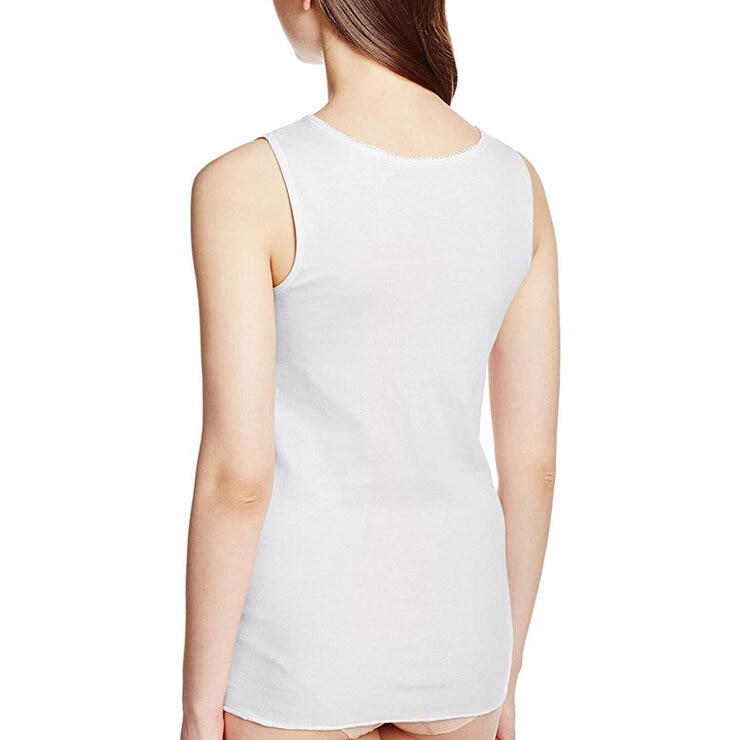 郡是 女V領純棉背心