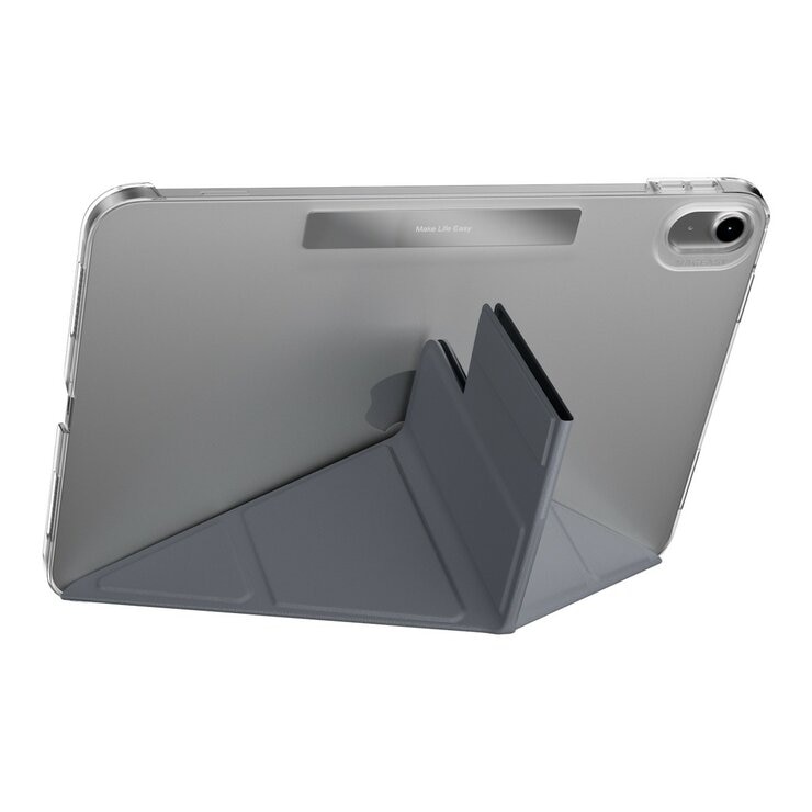 MAGEASY Facet 全方位支架透明背蓋保護套 適用於 2022 iPad 10.9吋 A14 & 2025 iPad 11吋 A16 阿拉斯加藍