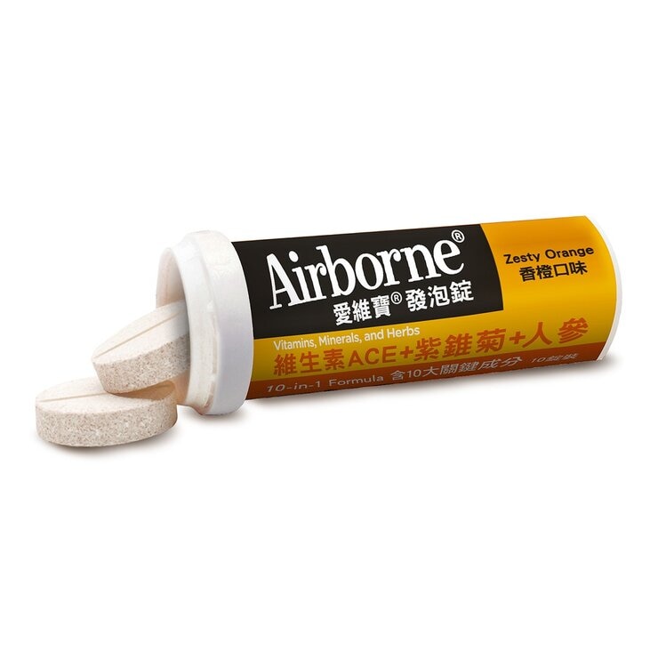 Airborne Effervescent Tablets Zesty Orange 30-Tablet