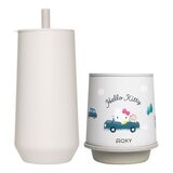 WOKY 沃廚 吸管隨行杯 600毫升 橡白 / 三麗鷗 咖啡保溫杯250毫升 Hello Kitty