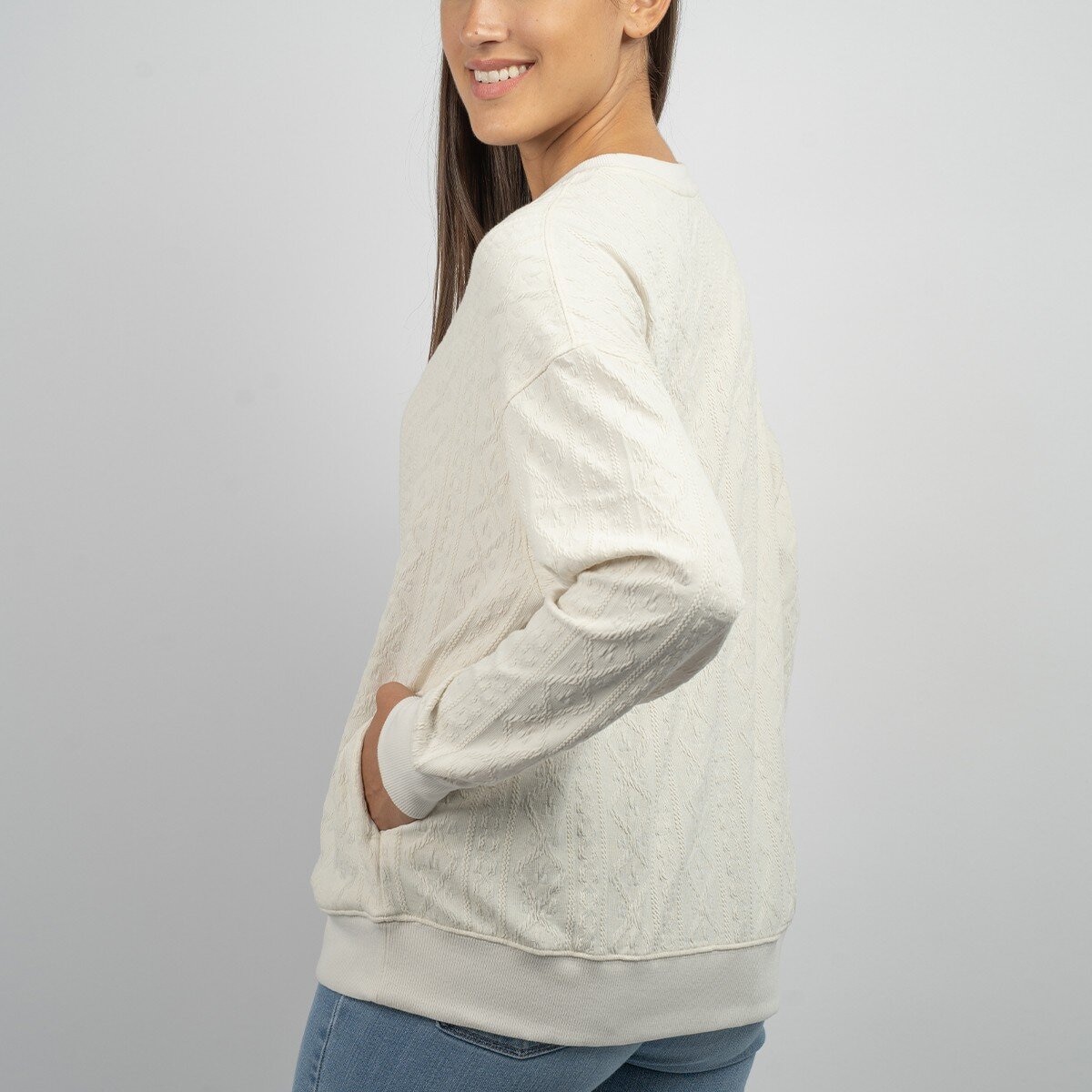 Jachs G. 女圓領長袖上衣 米 S