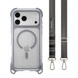 MAGEASY Odyssey Strap M 超軍規防摔掛繩手機殼 iPhone 17 Pro Max(迷霧/高冷灰) + 鏡頭保護貼Lenz(午夜) + Vetro 9H 鋼化玻璃保護膜