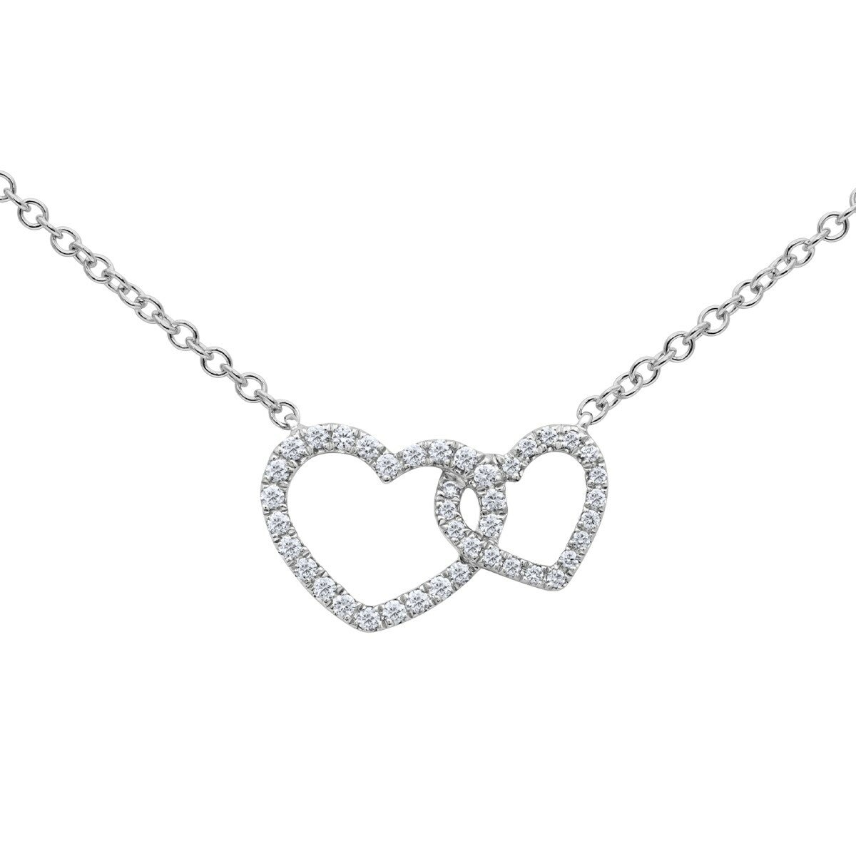 0.18克拉 圓形鑽石心型項鍊 VS2/I