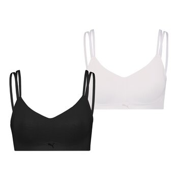 Puma 女運動內衣兩件組 黑 & 粉紅