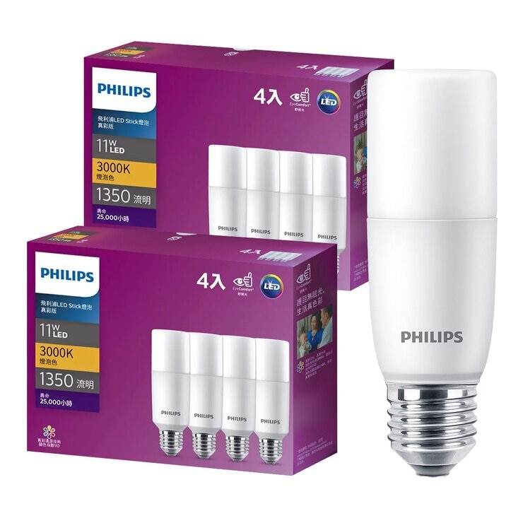 飛利浦 LED Stick 雪糕燈泡 11W 真彩版 8入