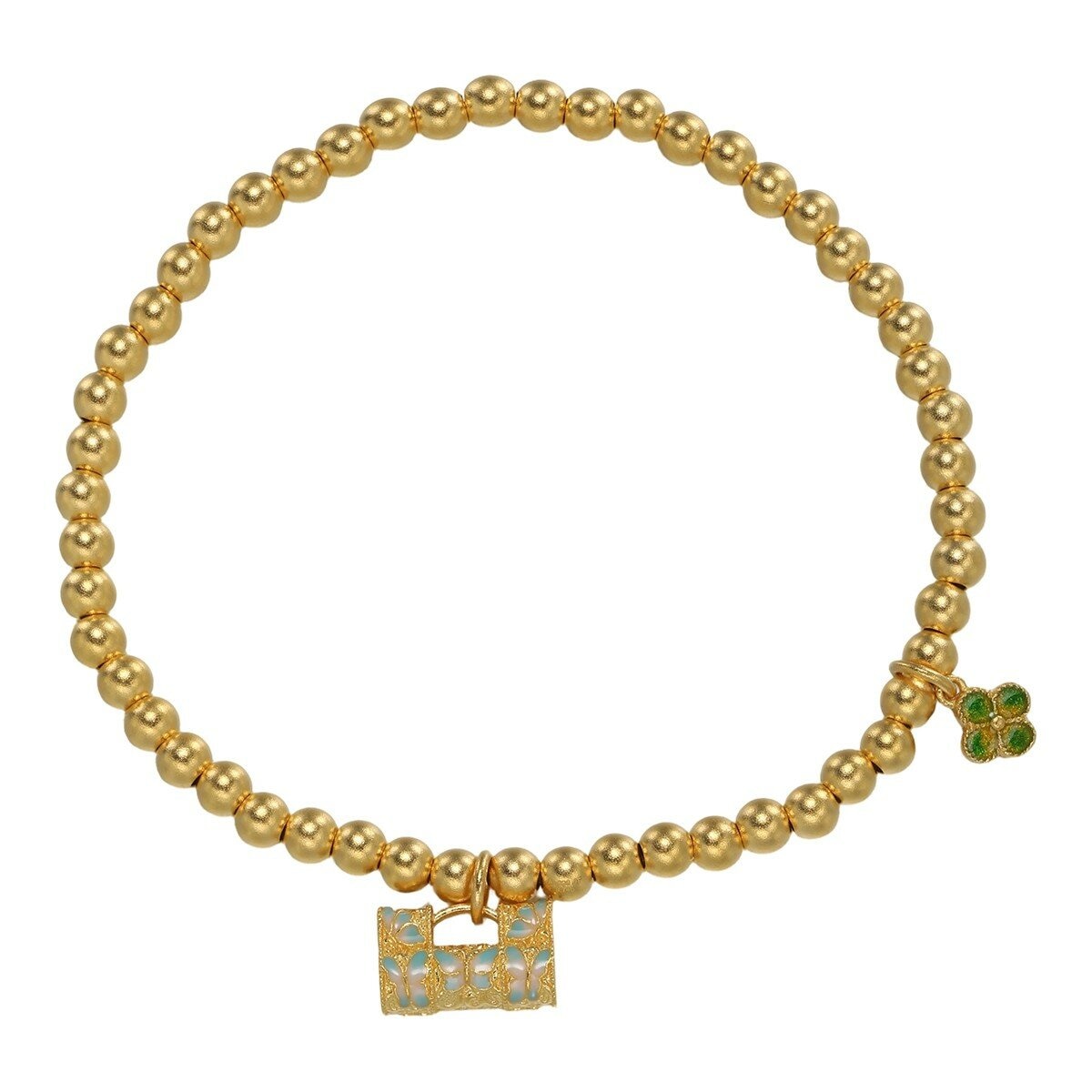 24K黃金手鍊 古法鑲嵌 240厘