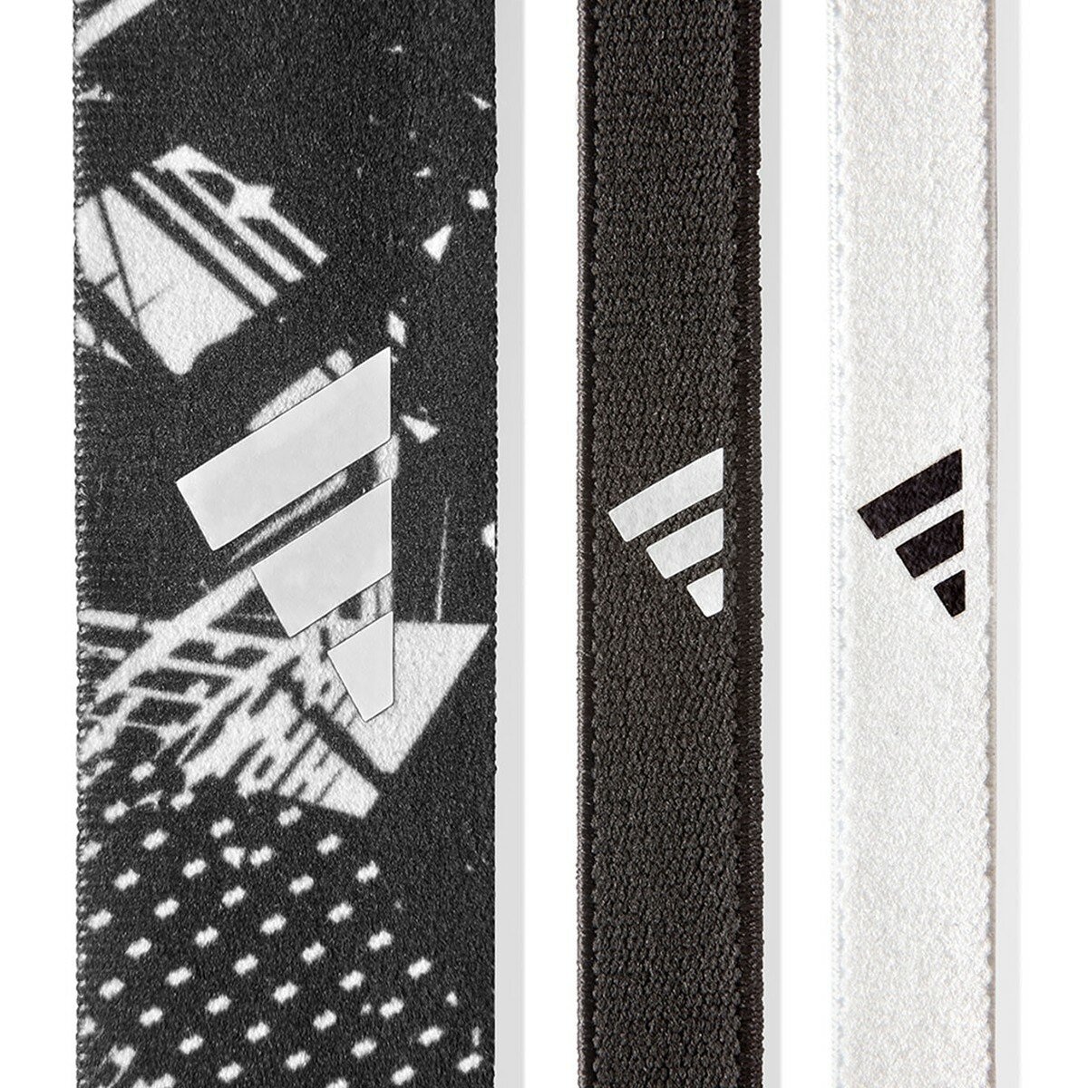 Adidas 止滑運動髮帶組 塗鴉黑+午夜黑+雪花白 Adidas 止滑運動髮帶組 塗鴉黑+午夜黑+雪花白