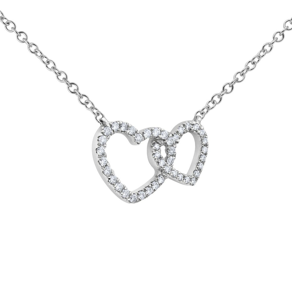 0.18克拉 圓形鑽石心型項鍊 VS2/I