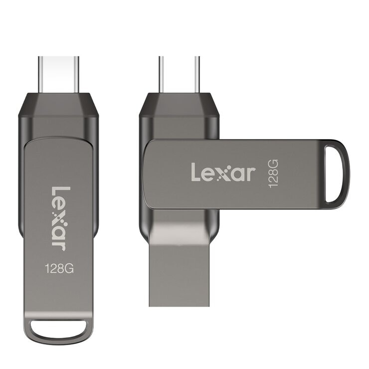 Lexar 雷克沙 JumpDrive Dual Drive D400 USB 3.1 Type-C / Type-A 128GB 雙接口隨身碟 2入組