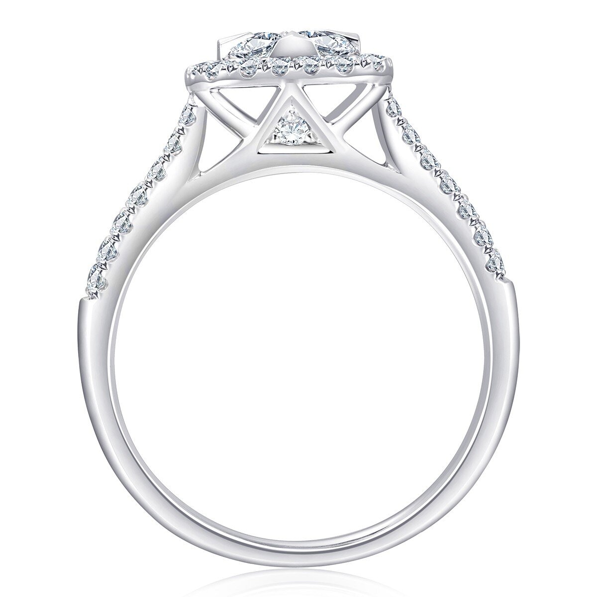 0.85 克拉 14K白K金 圓形鑽石戒指 VS2/I