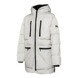 DKNY 男長版連帽外套 白