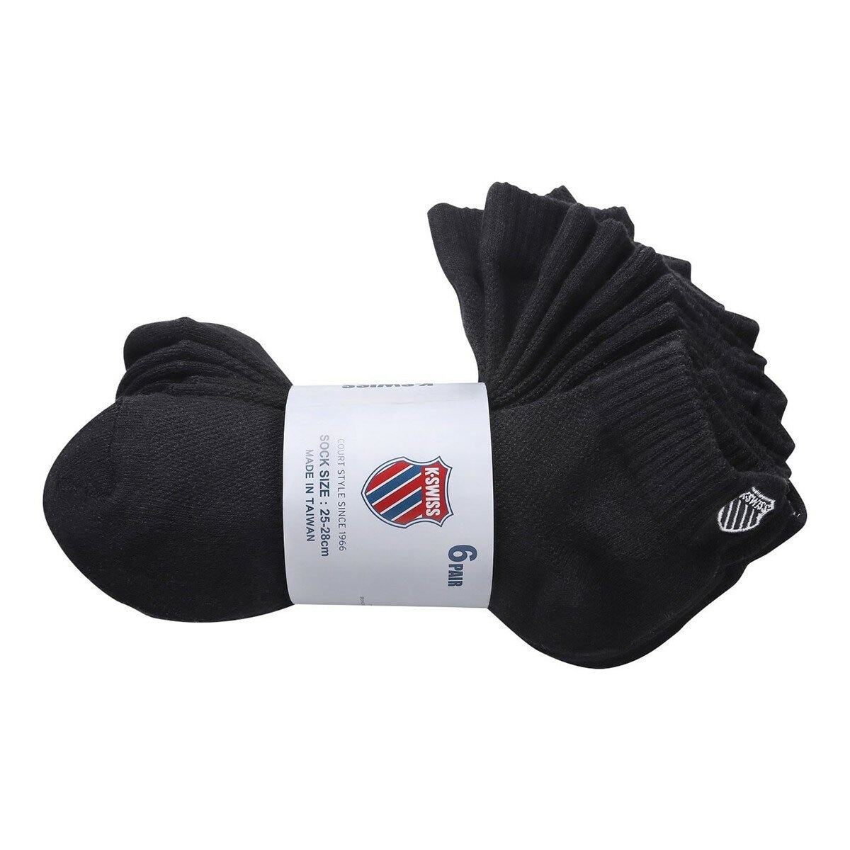 K-SWISS 男襪六雙組 黑