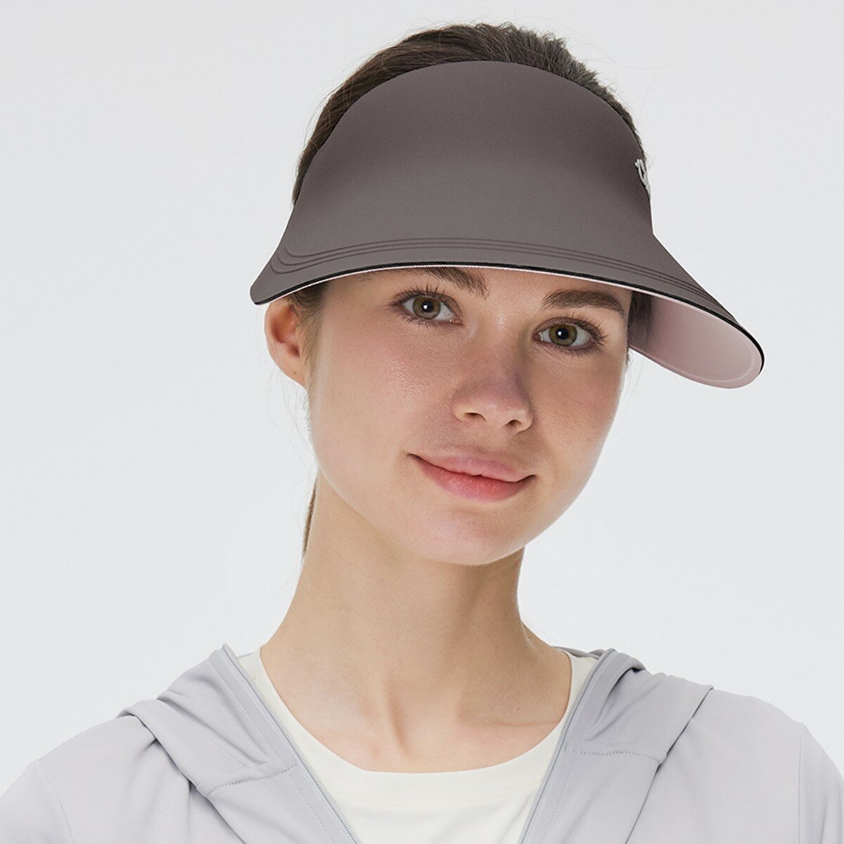 Oh Sunny Topi Outdoor Wanita Bolak-balik Pelindung Matahari Coklat Tua/Merah Muda