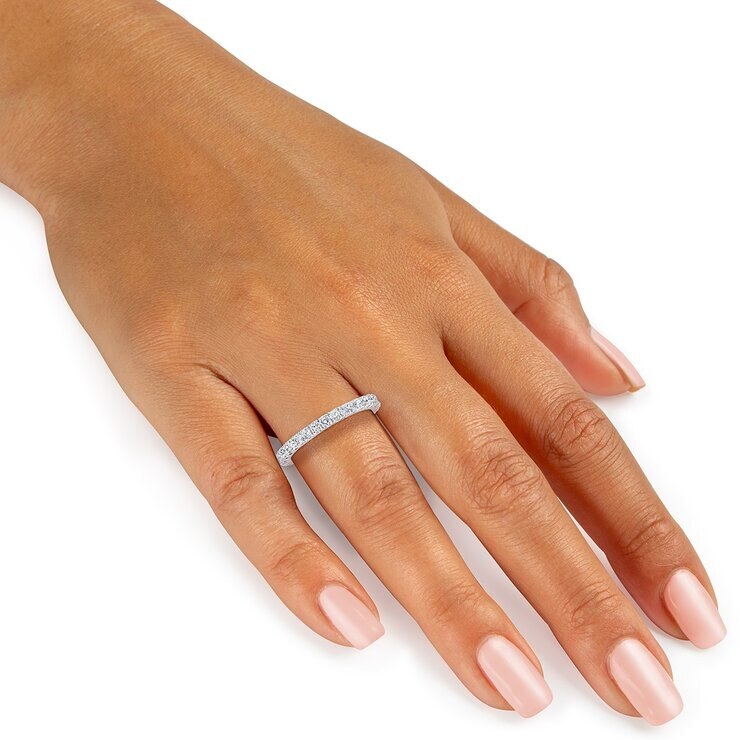 1.0克拉 14K白K金 圓形鑽石戒指 VS2/I