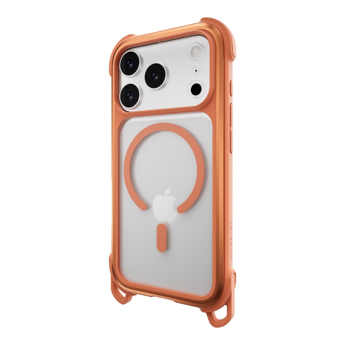 MAGEASY Odyssey Strap M 超軍規防摔掛繩手機殼 iPhone 17 Pro(珊瑚/魅力橘) + 鏡頭保護貼Lenz 鈦合金(迷霧鈦) + Vetro 9H 鋼化玻璃保護膜