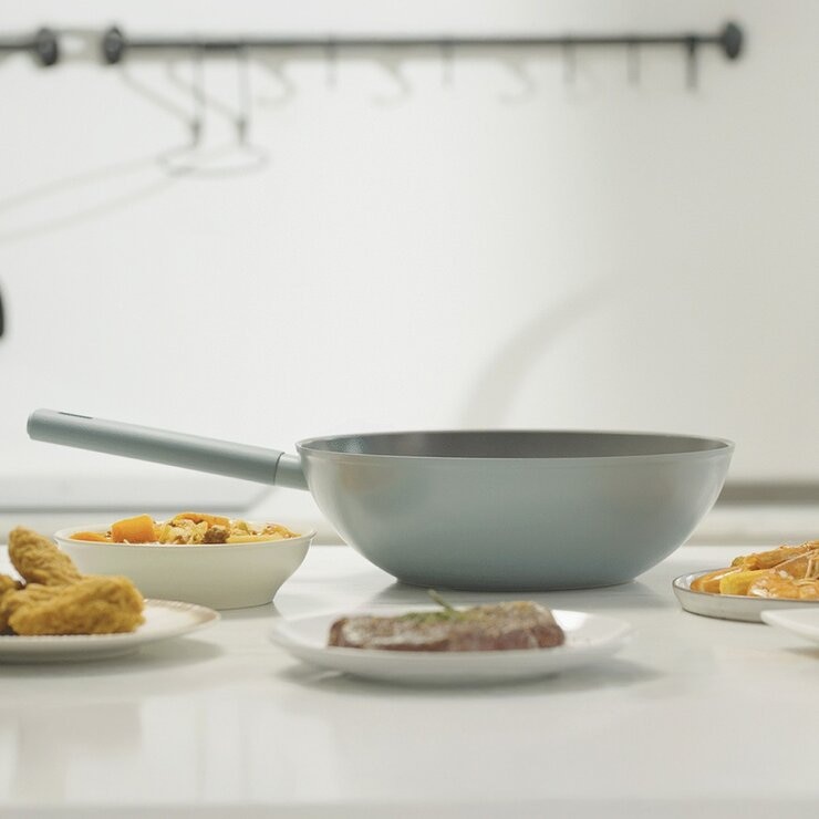 樂扣樂扣 ECO BLUE 鍛造陶瓷不沾鍋 2件組 20公分平煎鍋+30公分平煎鍋